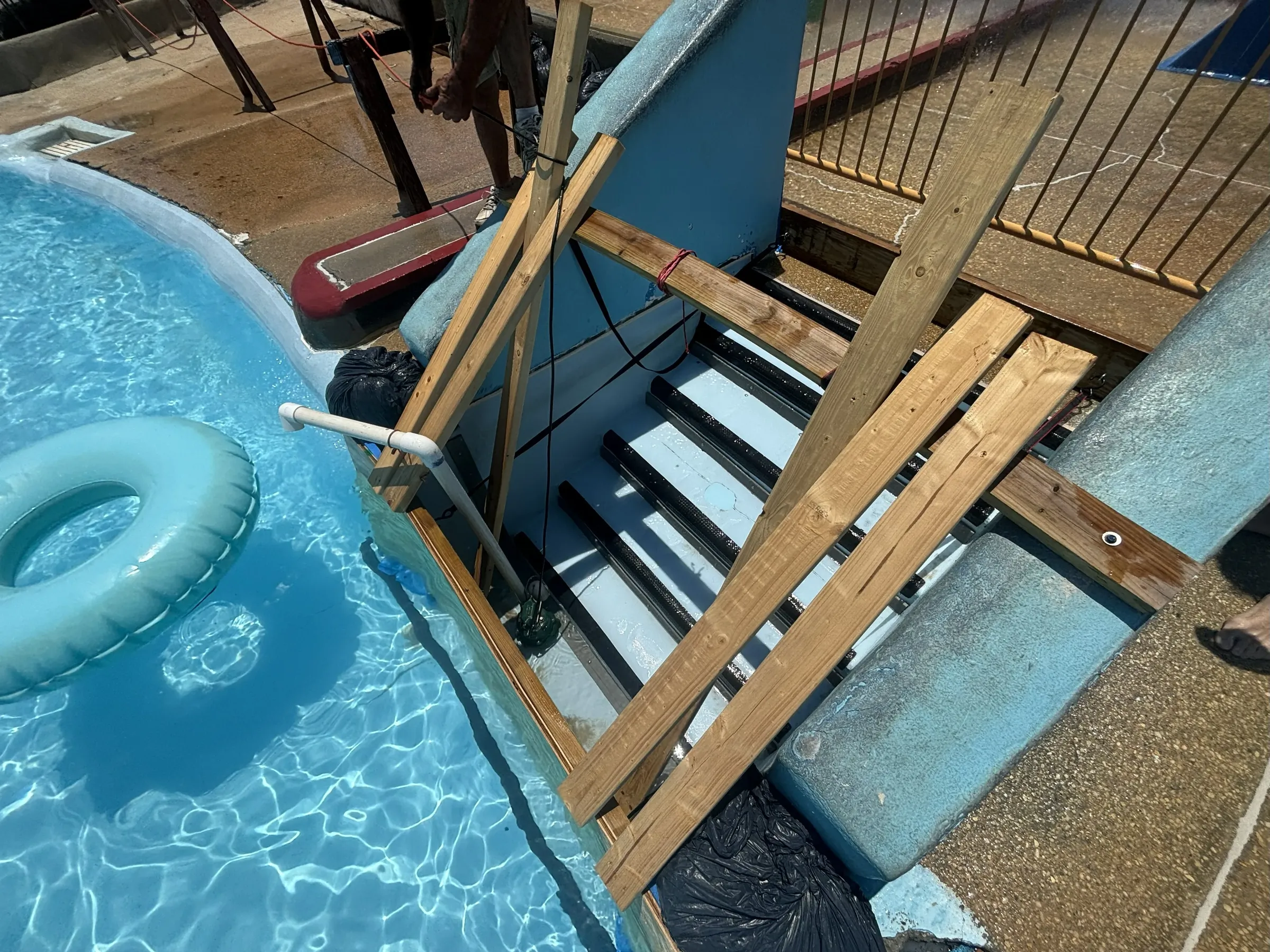 Big Kahuna's Lazy River — Emergency Staircase Membrane Repair (Two-Phase)